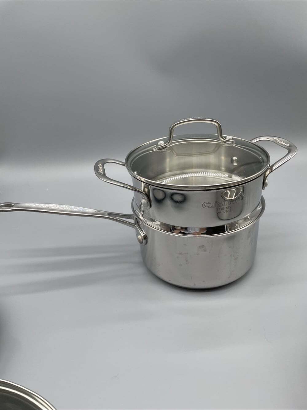 Cuisinart 2.5 Qt Stainless Steel Sauce Pot Model 7195-18G Lid & Steamer 7116-18S - Picture 6 of 11